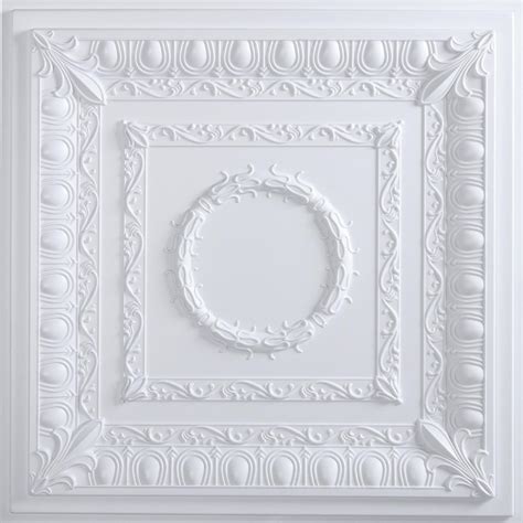 uDecor Regal Ceiling Tile (24" x 24") (White) - Decorative Tiles ...