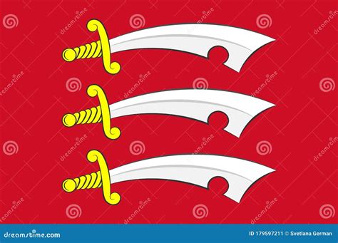 Flag of Essex in England stock vector. Illustration of english - 179597211