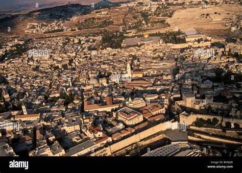 Israel, an aerial view of Jerusalem Old City Stock Photo - Alamy