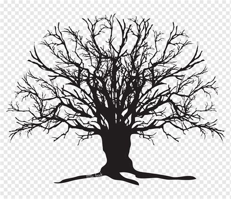 Tree Silhouette Oak, Creepy Tree, leaf, branch, poster png | PNGWing