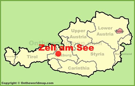 Zell am See location on the Austria Map - Ontheworldmap.com