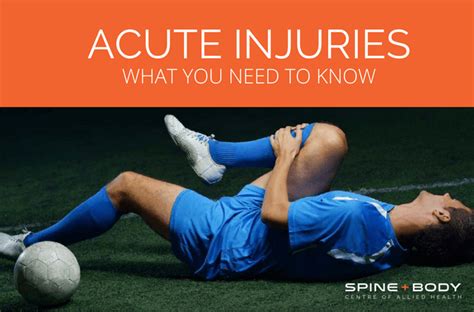 Acute Injures - What you need to know - Spine and Body