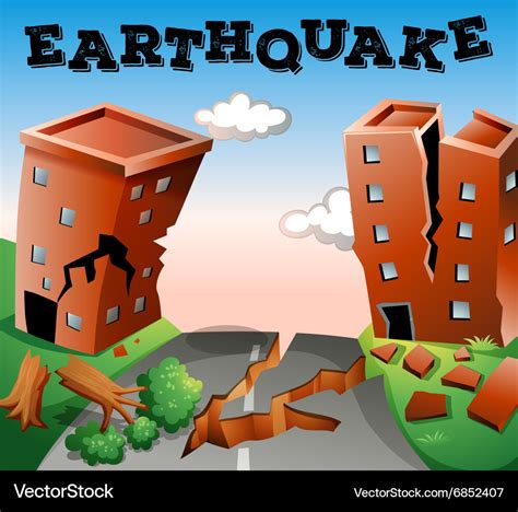 Natural disaster scene of earthquake Royalty Free Vector