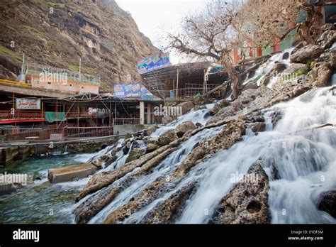 The Resort Village Of Suav Famous For It's Waterfalls, Iraqi Kurdistan, Iraq Stock Photo - Alamy