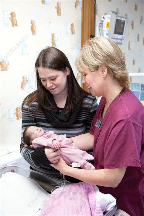 Mother, nurse and newborn baby - Stock Image - C009/1652 - Science ...