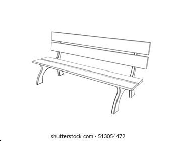 Cartoon Hand Drawn Doodle Wooden Bench: เวกเตอร์สต็อก (ปลอดค่าลิขสิทธิ์ ...