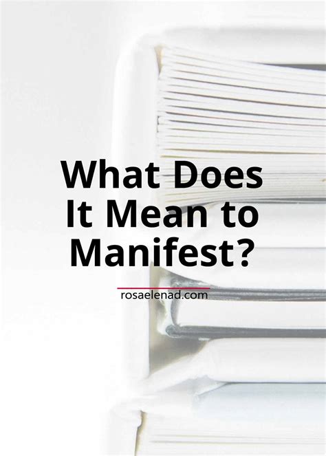 Manifest Meaning