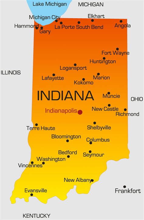 Indiana Map - Guide of the World