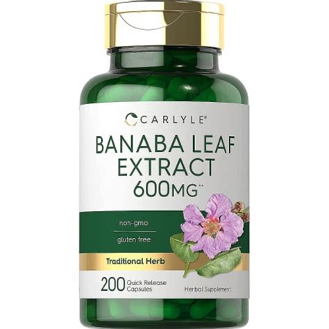 Carlyle Banaba Leaf Extract 600mg | 200 Capsules, 200 Count - Kroger