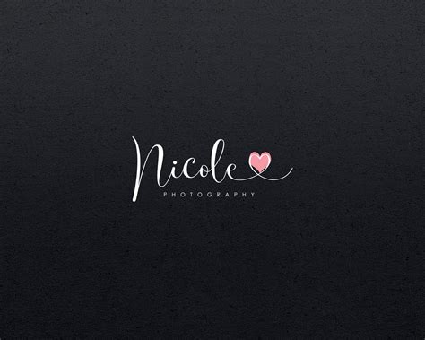 Text Logo Signature Logo Premade Logo Design Heart Logo | Etsy