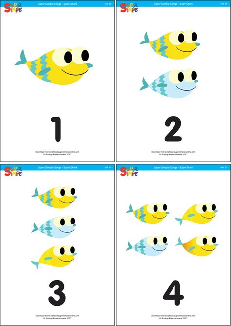 Baby Shark - Counting Flashcards - Super Simple