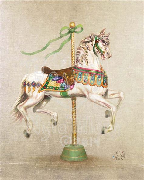 Carousel Art Vintage Carousel Horse Decorator Art Print