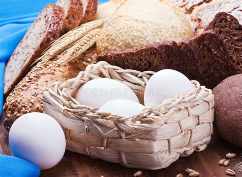 Bread, Flour And Eggs All Baking Bread Stock Image - Image of food ...