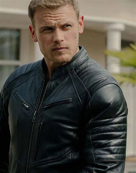 The Couple Next Door 2023 Sam Heughan Black Leather Jacket | Ujackets