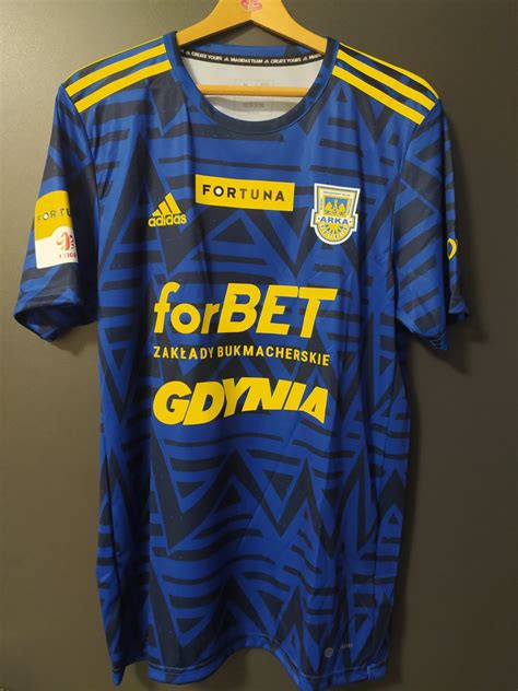 Arka Gdynia Away football shirt 2022 - 2023. Sponsored by forBET