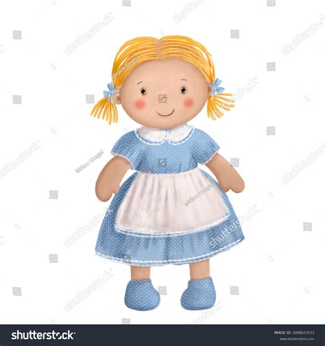 Cute Rag Doll Childrens Toy Clipart Stock Illustration 2088623533 ...