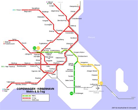 Detailed metro map of Copenhagen city. Copenhagen city detailed metro map | Vidiani.com | Maps ...