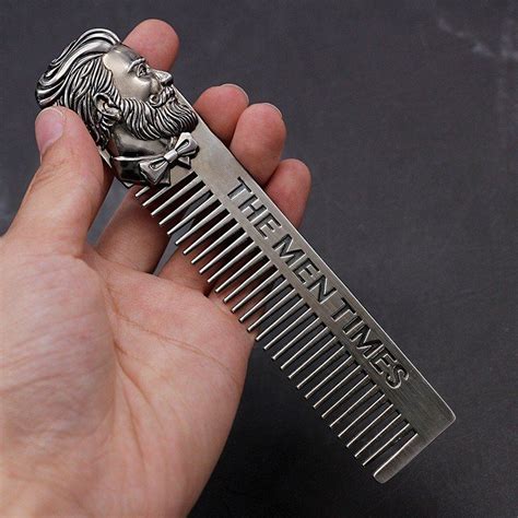 Stainless Steel Beard Comb Vintage Men's Beard Style Comb Hair Beard ...