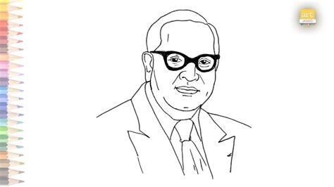 Babasaheb Ambedkar drawing easy | How to draw B. R. Ambedkar step by ...