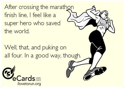 Runner Things #425: After crossing the marathon finish line, I feel like a super hero who saved ...