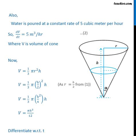 Example 43 - A water tank has shape of an inverted cone - Examples