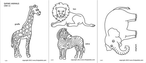 Safari or African Savanna Animals | Free Printable Templates & Coloring Pages | FirstPalette.com