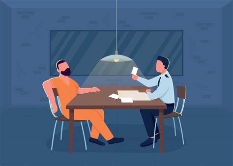 Police interrogation flat color vector illustration 2523613 Vector Art at Vecteezy