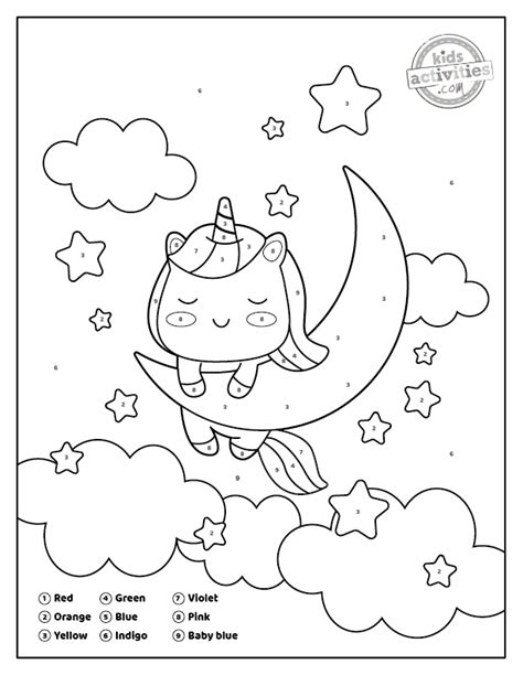 Unicorn Color By Number [Numbers 1-9] Coloring Pages - Bút Chì Xanh