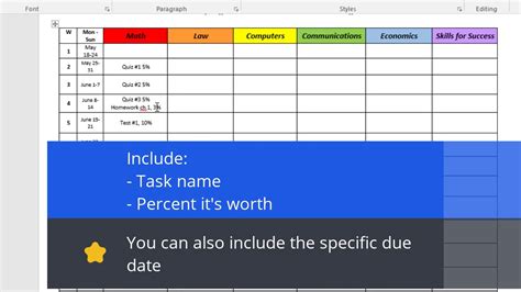 How to Create a Semester Plan (Microsoft Word) - YouTube