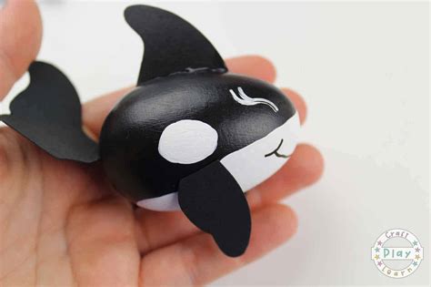 Wooden Egg Killer Whale Craft For Kids - Craft Play Learn