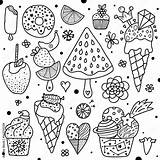 Summer coloring Page Sweets Stock Vector  Adobe sketch template