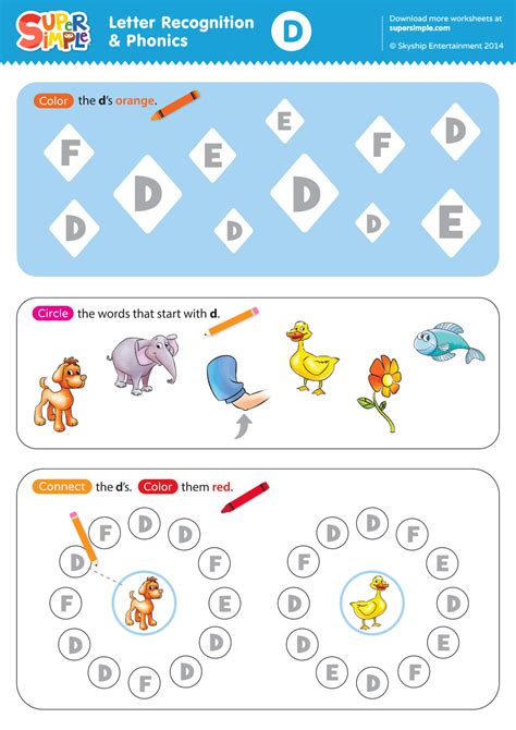 Letter D Printable Worksheets - Worksheet24