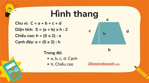 Toán Tiểu học: Công thức tính diện tích, chu vi, thể tích hình cơ bản Công thức hình học cơ bản ...