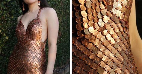 Iridescent Cocktail Dress is Handmade From Over 2,000 Pennies