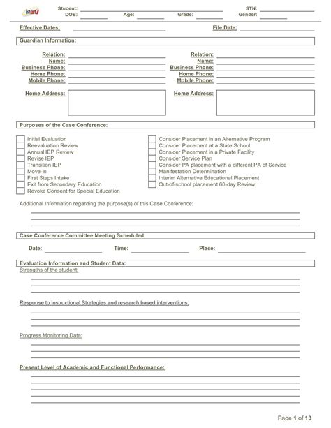 Blank Iep Form Template - Template regarding Blank Iep Template - Best ...