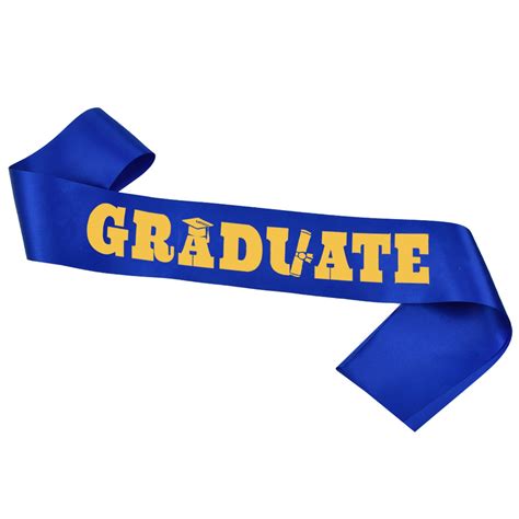 Blue Graduation Sash with Gold Glitter Letter Graduate, Graduation Party 2023, Graduation ...