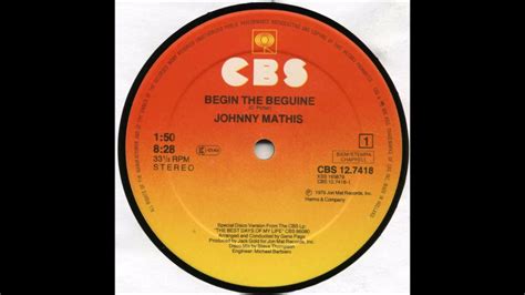 Johnny Mathis - Begin the beguine (1979) 12'' Vinyl - YouTube