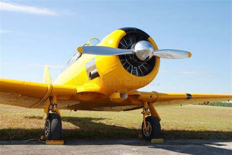 Vintage yellow airplane stock photo. Image of wartime - 5093146