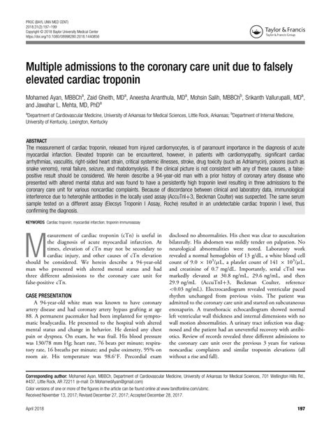 (PDF) Multiple admissions to the coronary care unit due to falsely ...