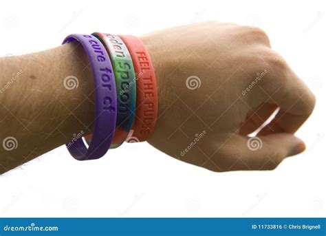 Charity wristbands cutout stock photo. Image of cystic - 11733816