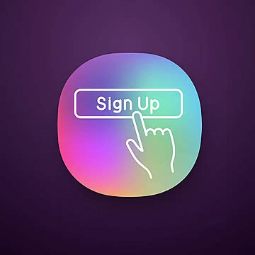 Sign Up Button Click App Icon Business Graphic Flat Vector, Business ...