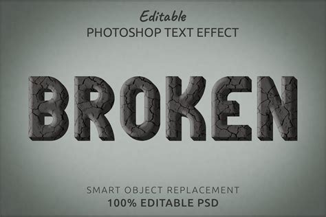 Broken Editable Photoshop Text Style Effect (538110) | Photoshop Plugins | Design Bundles