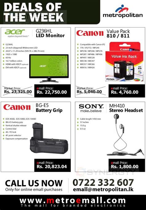 Metropolitan offers for Computer accessories and Camera accessories – SynergyY