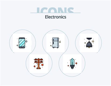 Electronics Line Filled Icon Pack 5 Icon Design. . lense. system ...