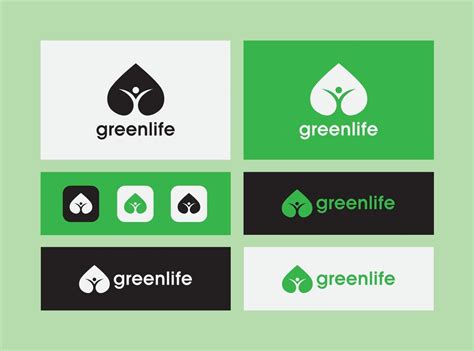 Green life logo design concept 2831334 Vector Art at Vecteezy