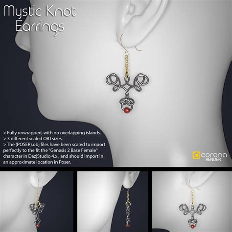 Free 3D Model: Mystic Knot Earrings by LuxXeon on DeviantArt