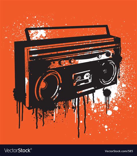 Graffiti stencil boombox Royalty Free Vector Image