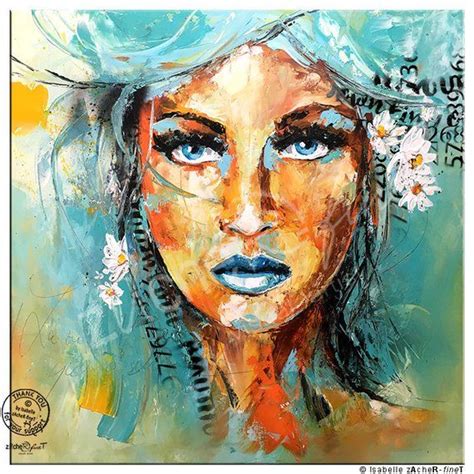 Abstract acrylic portrait painting art on canvas Original artwork ...