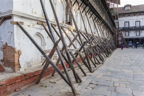 Earthquake Damage on a Historic Building at Durbar Square in Kathmandu ...