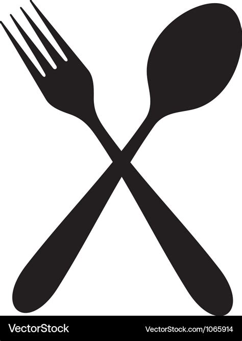 Crossed fork and spoon Royalty Free Vector Image